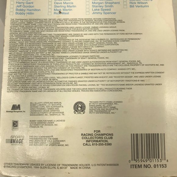 Racing Champions 1994 Edition Rusty Wallace #2 Stock Car 1:64 Plastic Dented - Picture 5 of 7